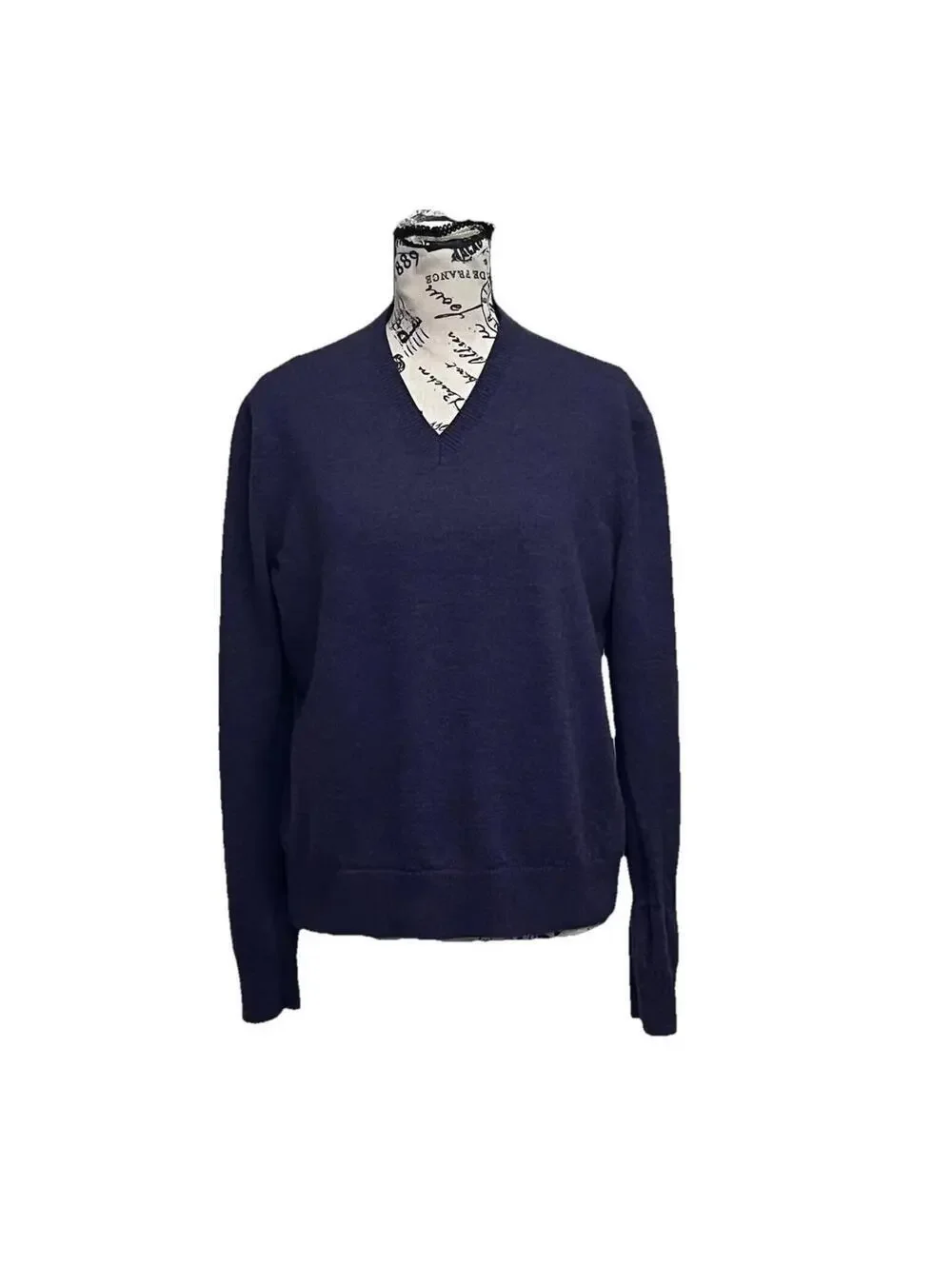 Banana Republic Mens Sweater 100% Merino Wool V-Neck Sweater Purple L Preppy